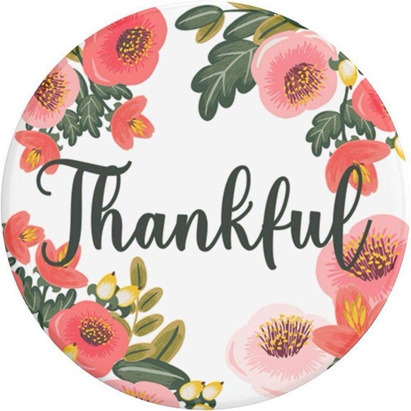 PopSockets PopGrip Cell Phone Grip Stand Floral Thankful - Picture 3 of 7
